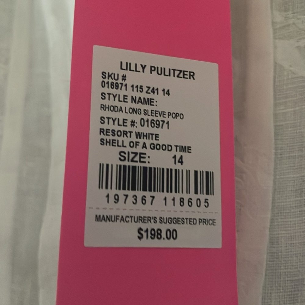 Beautiful linen Lilly Pulitzer long sleeves with sea shells in fabric - Picture 2 of 5